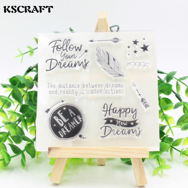 KSCRAFT Follow Your Dream Clear Silicone Stamp for DIY scrapbooking photo album Decorative craft