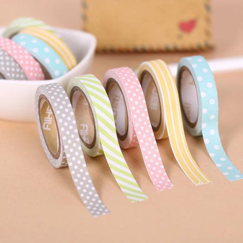 â‚¬60000 Goedkoper 5PCS pack Candy Color Rainbow Washi Tape Adhesive Tape DIY Scrapbooking Stickers