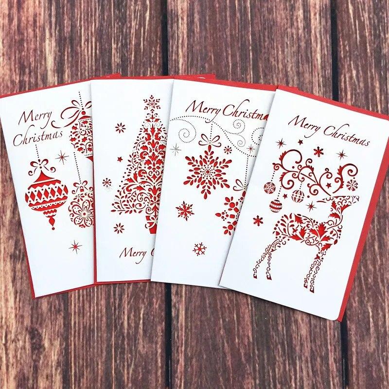â‚¬130000 Korting DoreenBeads Creative Paper Cutting Merry Christmas Cards Folding Xmas Blessing