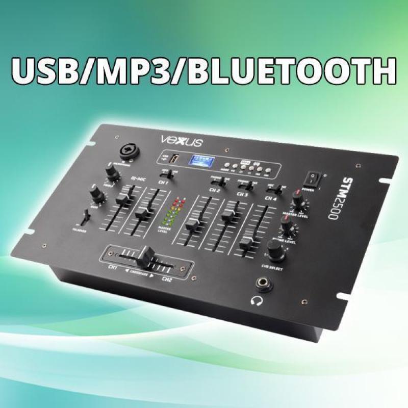 Mixer 5-kanaals Met USB MP3 en Bluetooth *Gratis in huis!*