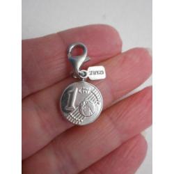 Zilveren zinzi bedel 1 cent met slotje nr.473