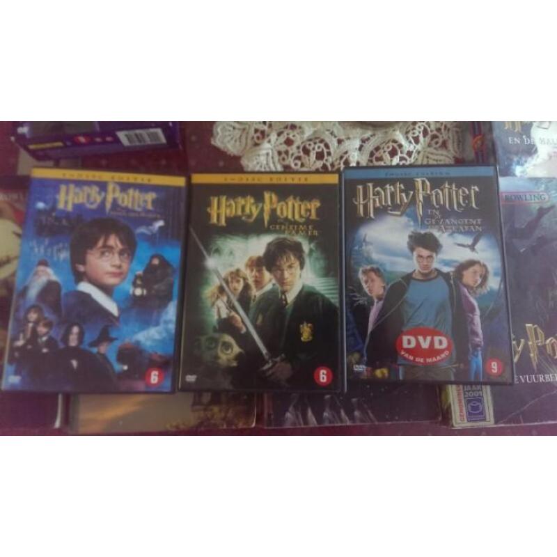 Harry Potter boeken en 3 dvd's