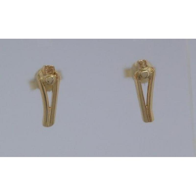 Elegante 14k Gouden Design Oorbellen met zirconia