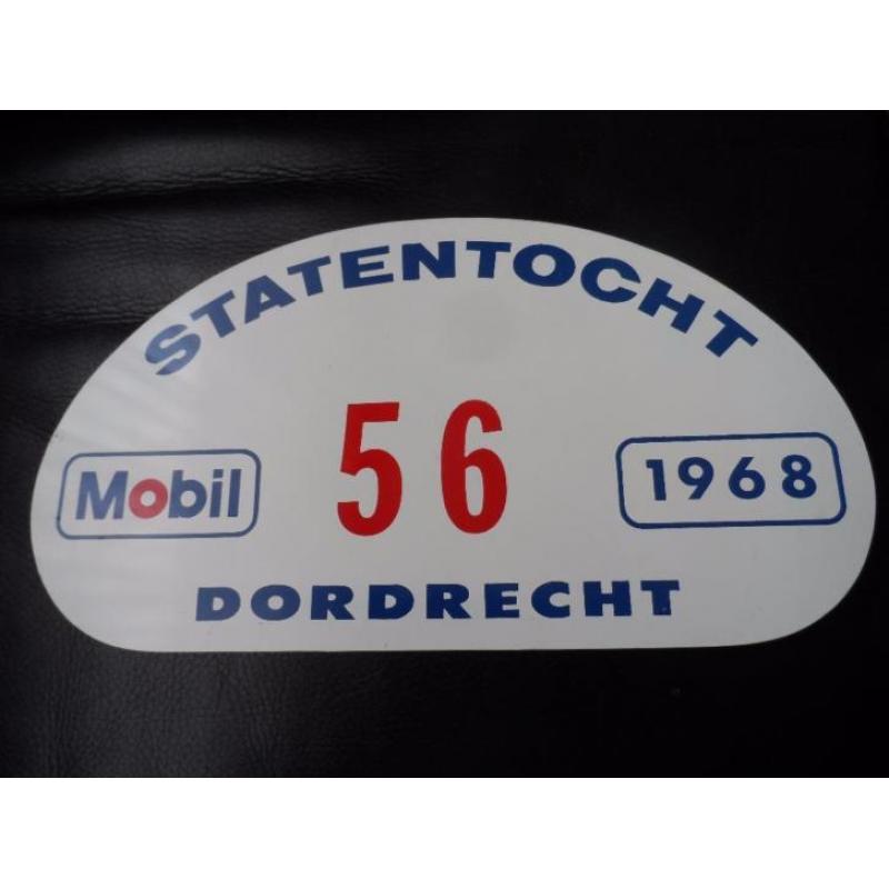 Metalen auto rally bord Statentocht Dordrecht 1968