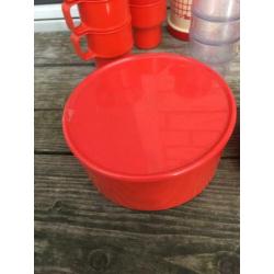 Vintage mepal camping servies rood