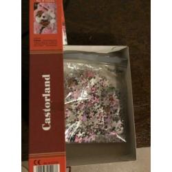 Castorland puzzel,’Pup in pink flowers’, nr: B-52233