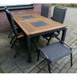 Hartman da Vinci tuinset. 4 stoelen + tafel