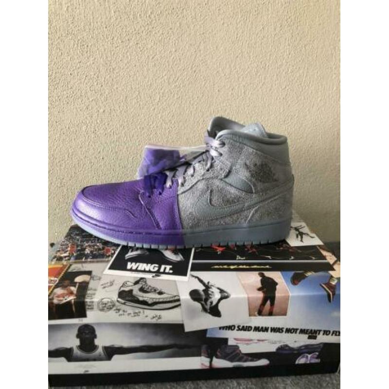 Air Jordan 1 Mid 'Grey/Purple' Sheila
