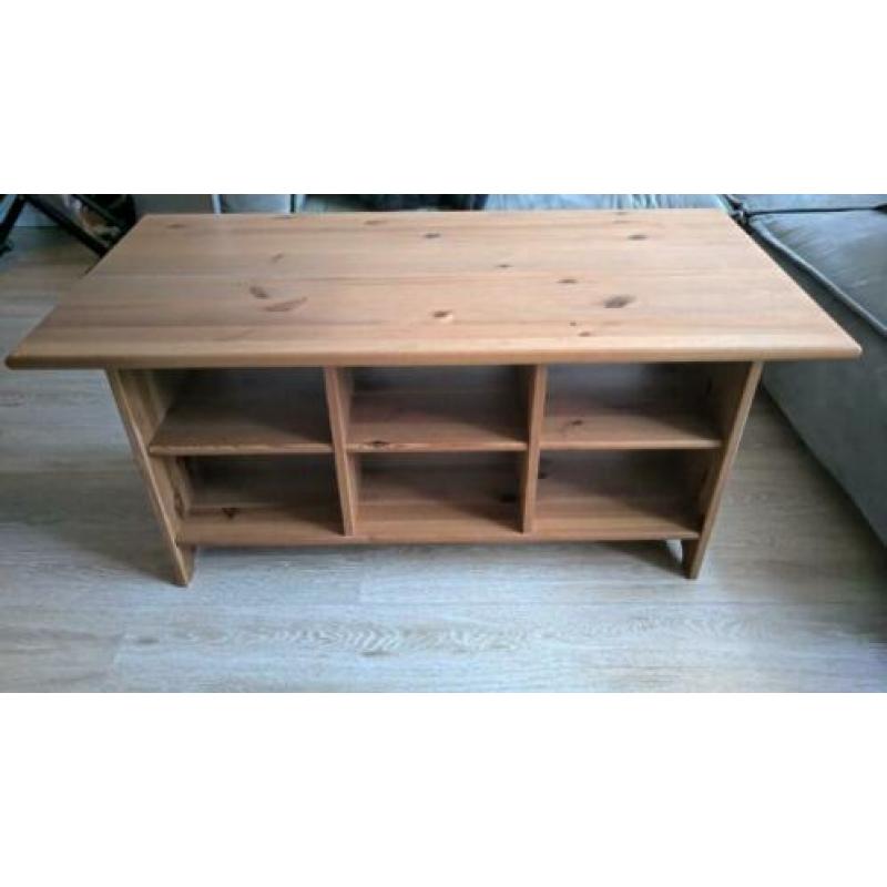 IKEA Leksvik houten salontafel met 6 vakken