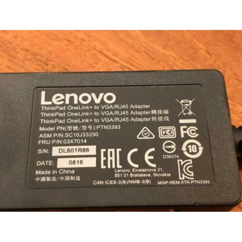 Lenovo Thinkpad OneLink RJ45 ADAPTER + to VGA
