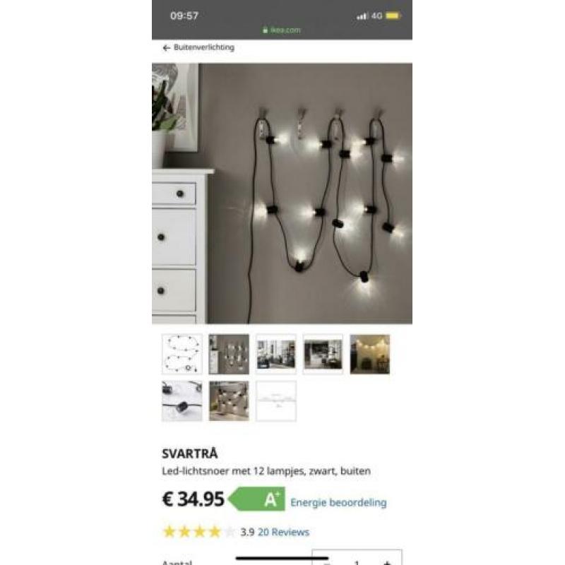 Ikea svartra lichtslinger slichtsnoer led buitenverlichting