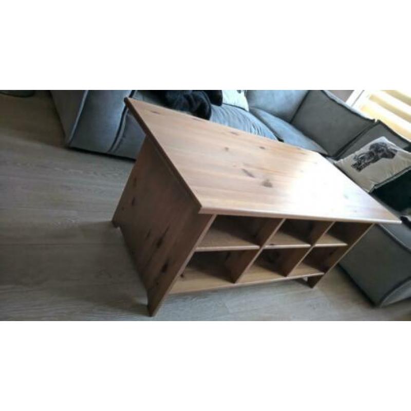 IKEA Leksvik houten salontafel met 6 vakken