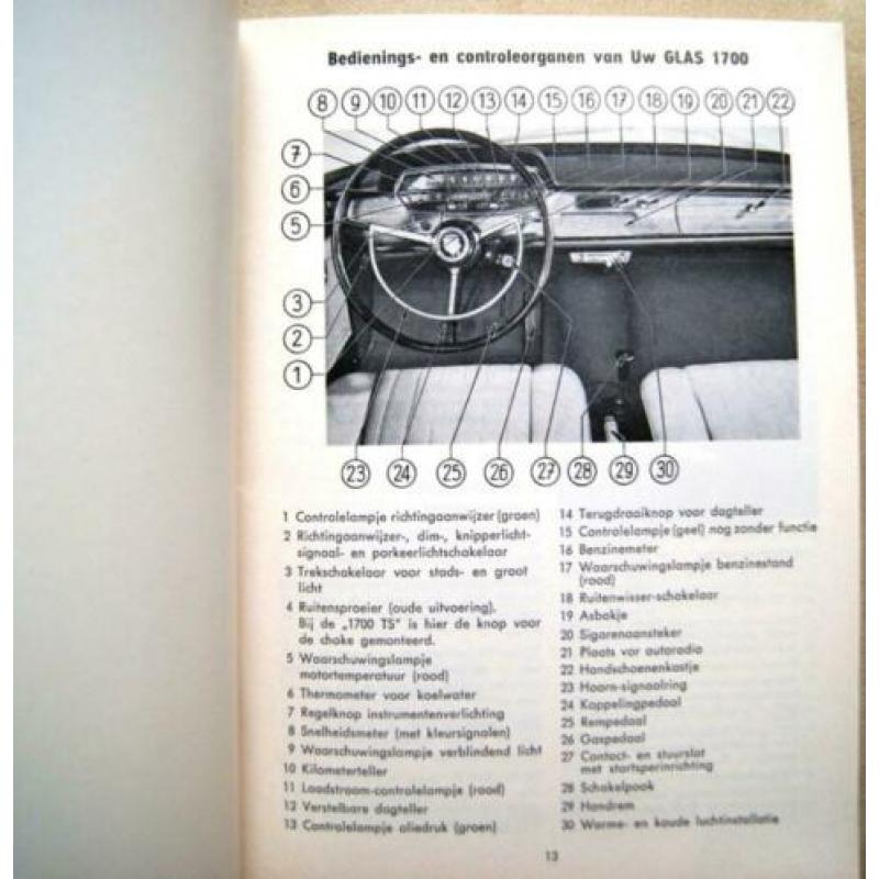 Glas 1700 - 1700 TS / 1965 Instructieboekje Nederlands