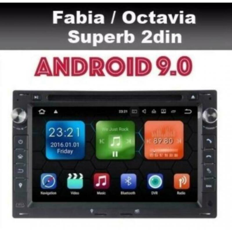 Skoda navigatie Octavia Fabia Superb android 9.0 dab+ wifi