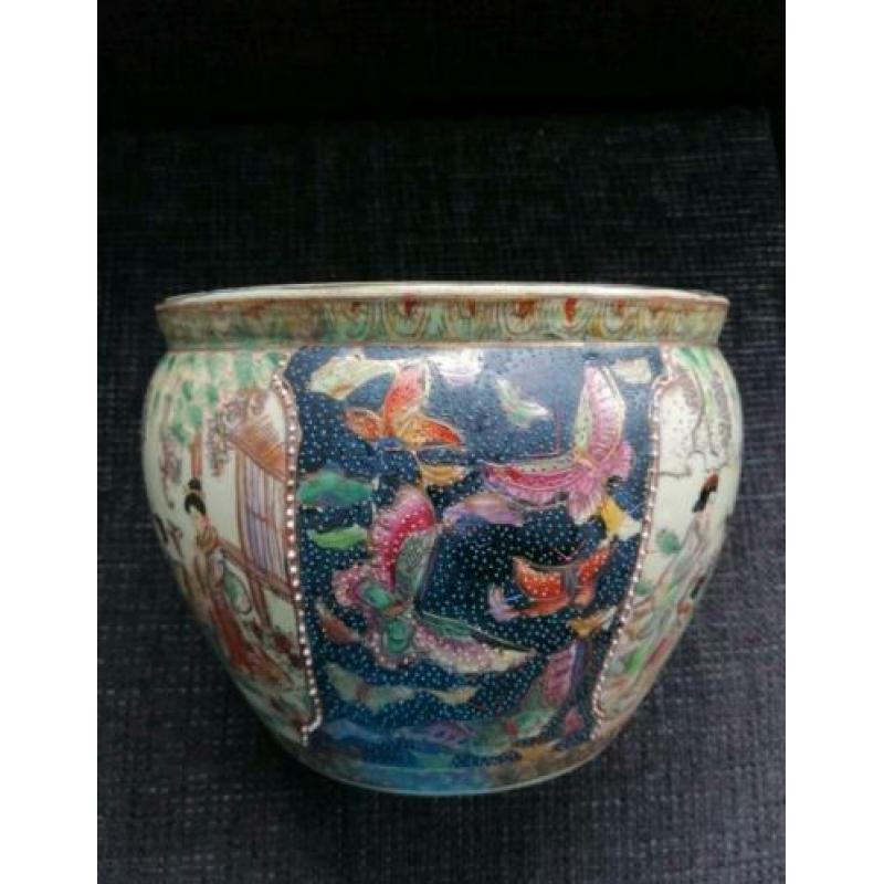 Chinese bloempot cache pot fishbowl goudviskom