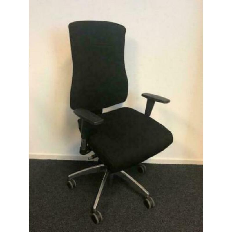 Bureaustoel Sit-On zwart met chroom voetkruis, instelbaar