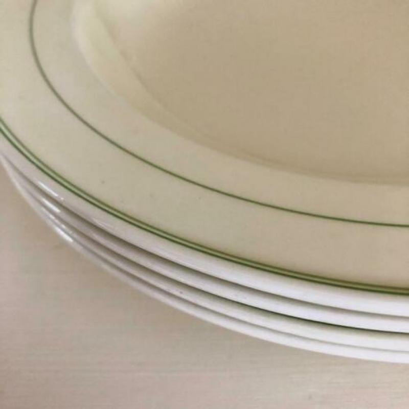 4 Regout vorm Regina diepe pasta borden groene lijnen