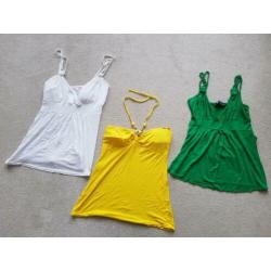 Top geel wit groen maat xs s 34 36 dames feest kleding topje