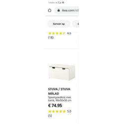 Ikea Stuva Malad zwart wit bankje kast lade licht gebruikt