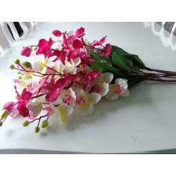 10 mooie roze/witte orchideen kunst takken(NIEUW)