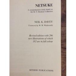 Boek Netsuke Hindson Collection Neil K. Davey 1982 Sotheby’s