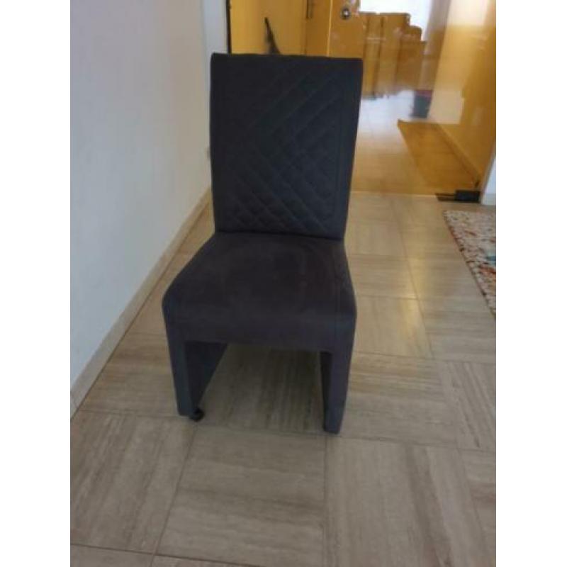 Eetkamer stoelen donker grijs 4x