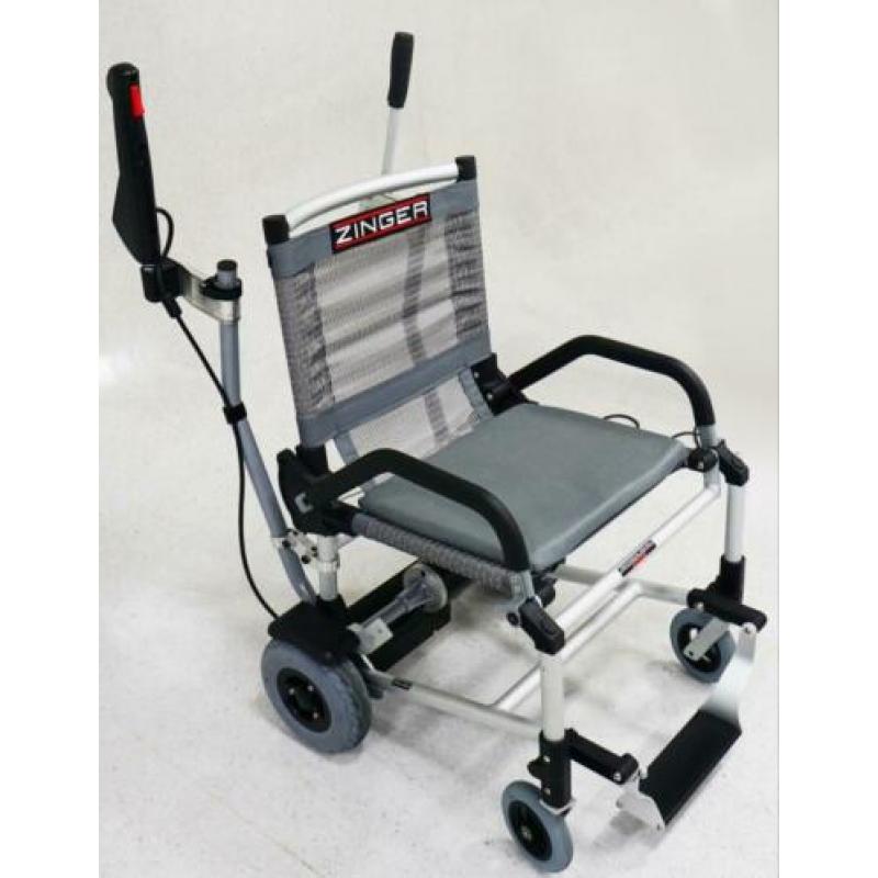 Zinger elektrische rolstoel met loopkit.