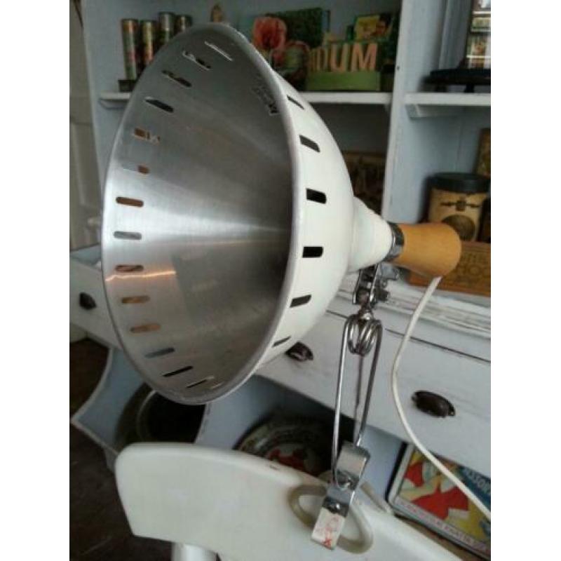 3 vintage klemlampen max 60Watt snoer 280 cm