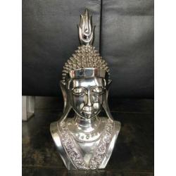Zilverkleurig Buddha buste