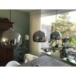 Drie hanglampen Big Glow chroom van Zuiver