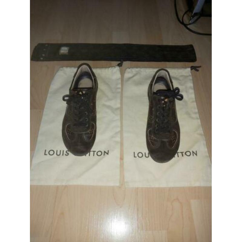 Louis Vuitton set dames schoen maat 39 en zijden sjaal bruin