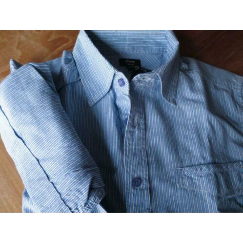 nieuw - blauw wit gestreept overhemdje PCKM Fashion mt S