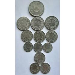 Lotje van 13 munten uit Zwitserland voor 15 euro.