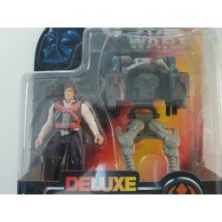 Star Wars POTF Deluxe Han Solo with Smuggler Flight Pack