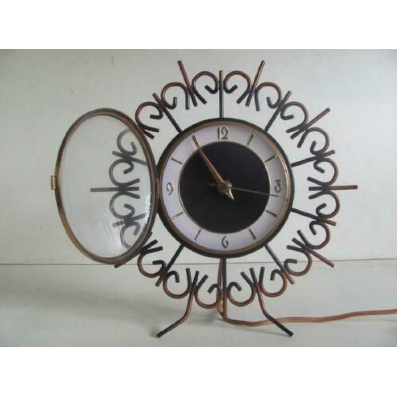 Mid century elektrische schouw klok