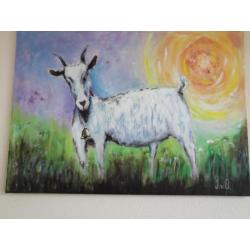 Leuk schilderij Het Kalfje 60x80cm / koe, koeien
