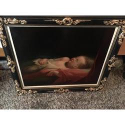 Antiek schilderij anno 1860 Baby Dreams