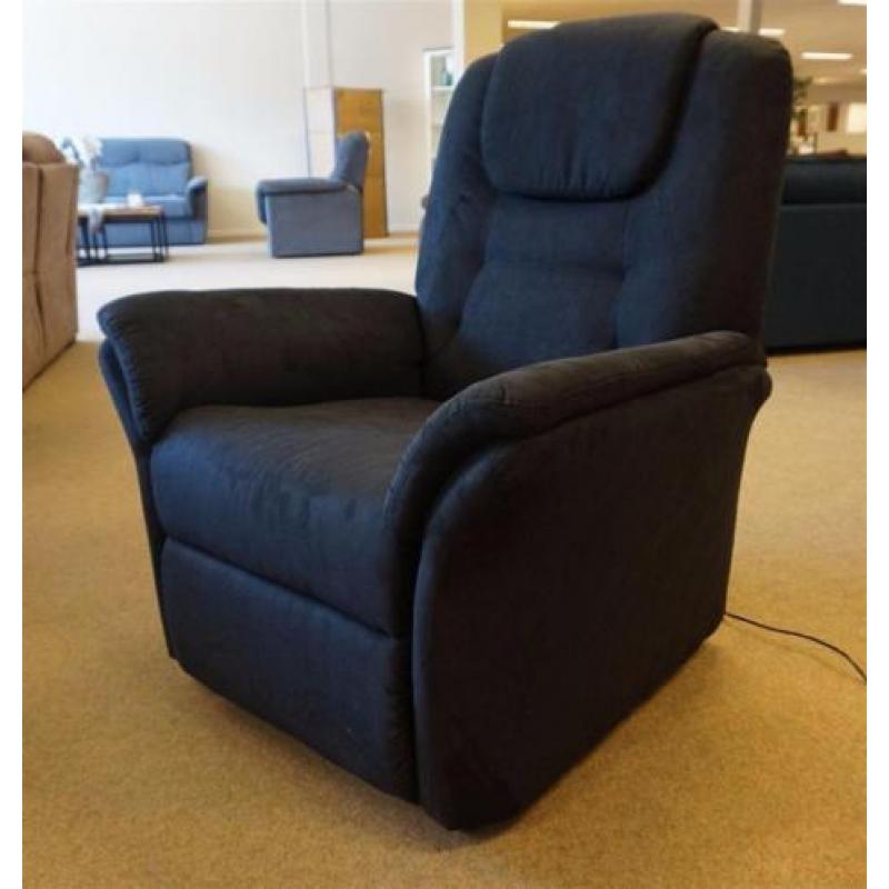 Sta- op / Relax fauteuil Sam Elektrisch.Alcatara zwart stof
