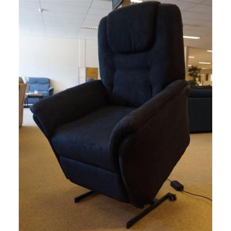 Sta- op / Relax fauteuil Sam Elektrisch.Alcatara zwart stof