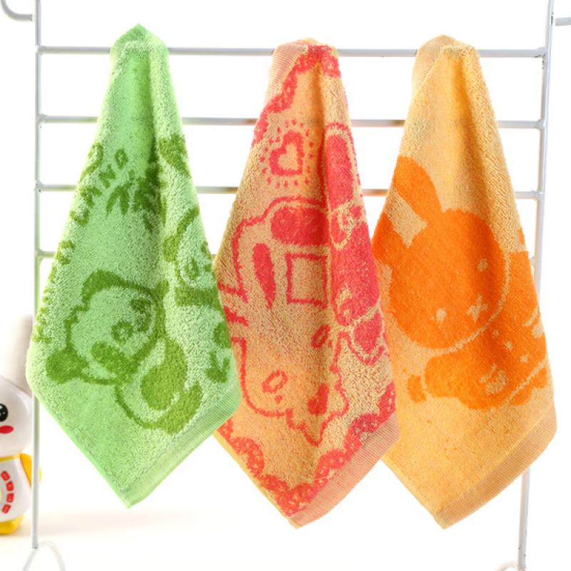 25*25cm Pure Cotton Handkerchief Baby Cartoon Napkin Face Bath Towel