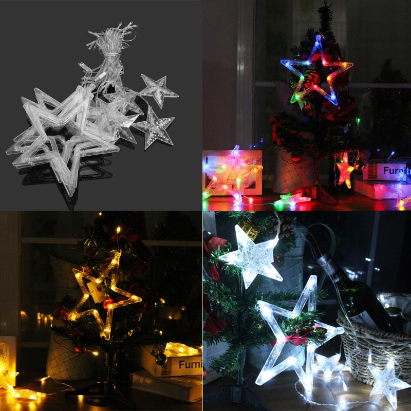 Battery Powered USB 12LEDs Star Fairy String Light for Wedding Party Christmas
