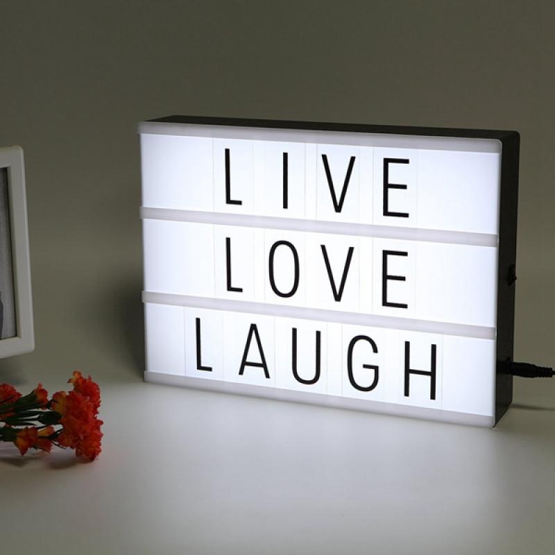 LED USB Night Light Box with A4 Letter Card DIY Combination for Wedding Party Christmas Decor Hoge