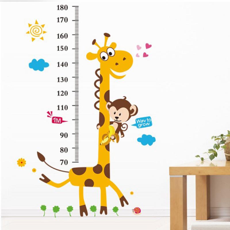 Giraffe Height Measuring Wall Stickers Decorative Wallpaper
