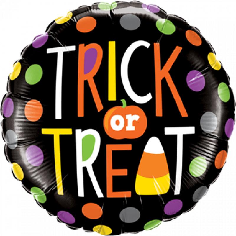 Qualatex Trick Or Treat Dots Foil Round 18in 45cm