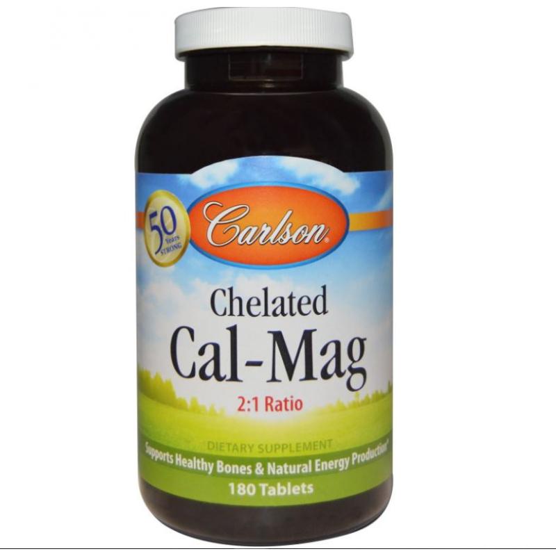 Cal Mag in chelaatvorm (180 tabletten) Carlson Labs