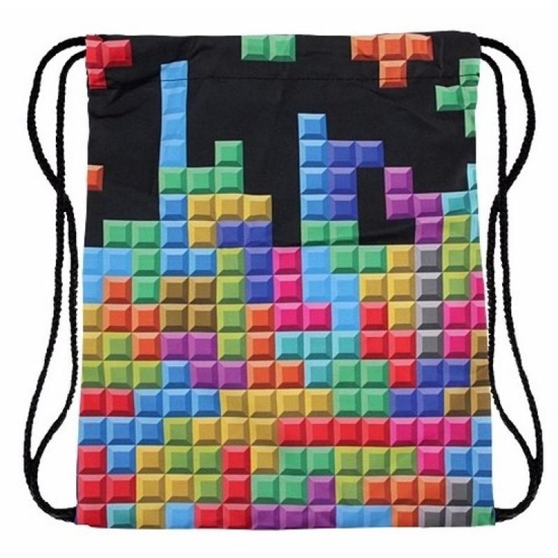 Geen Gymtasje met retro tetris print Tassen