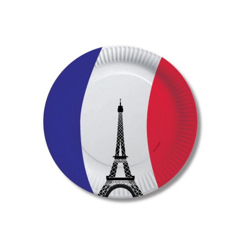 AlleKleurenShirts Papieren Frankrijk bordjes 10 st Landen versiering en vlaggen
