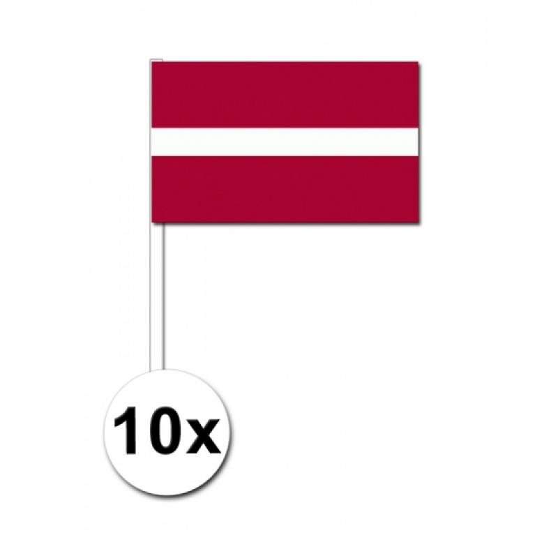 Landen versiering en vlaggen Geen Landen Zwaaivlaggetjes Letland 10x