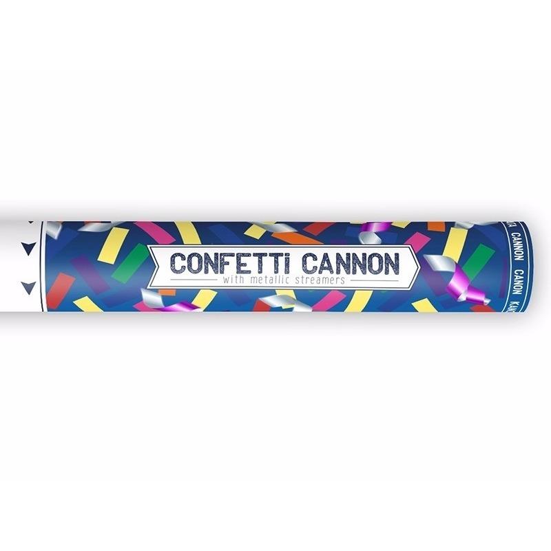 Feestartikelen diversen Confetti shooters metallic kleuren mix 40 cm